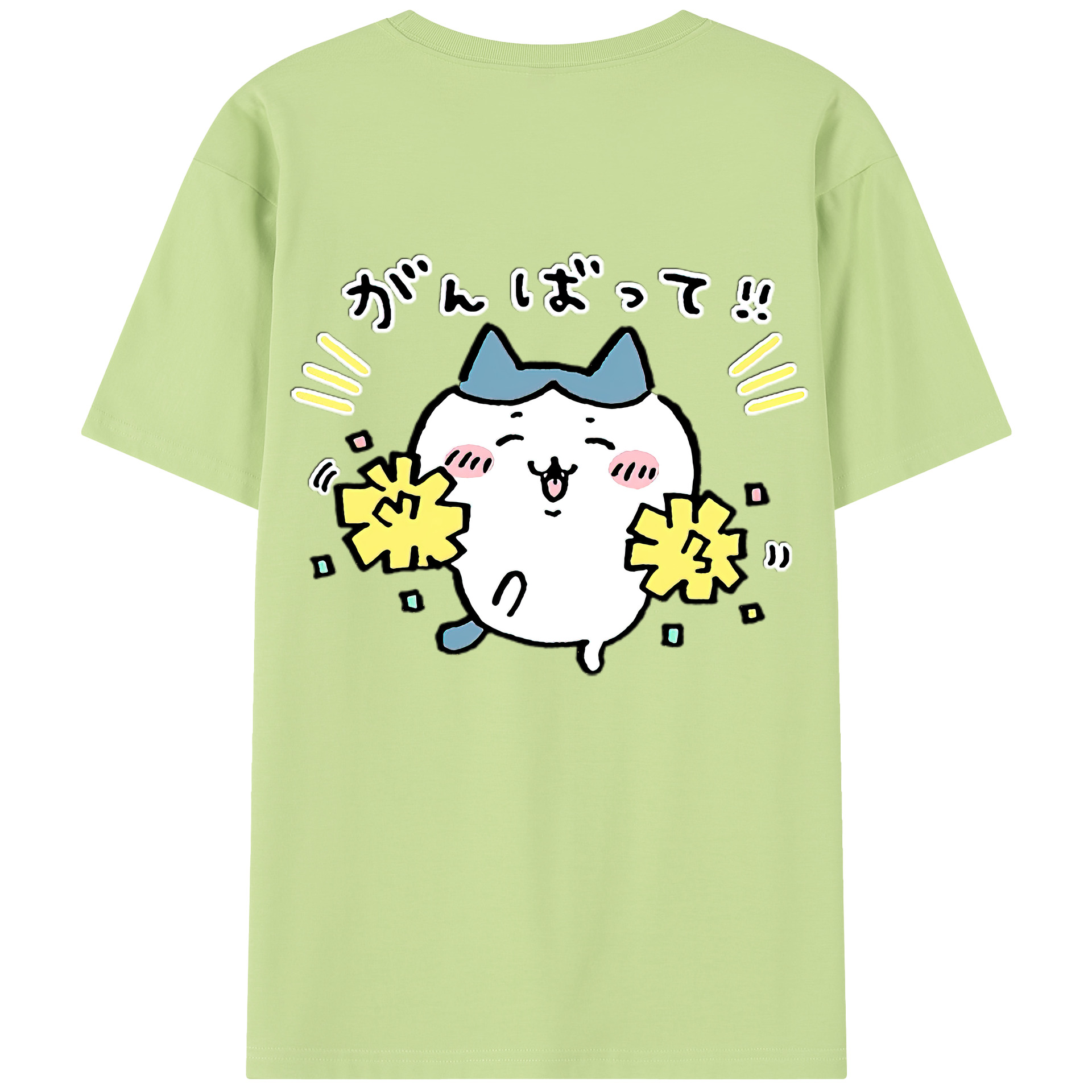 （画像用） ちいかわ ハチワレ Chii-kawa hachiware 綿100％半袖Tシャツ（背面プリント）